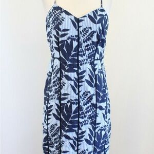 Banana Republic Blue and White Midi Dress